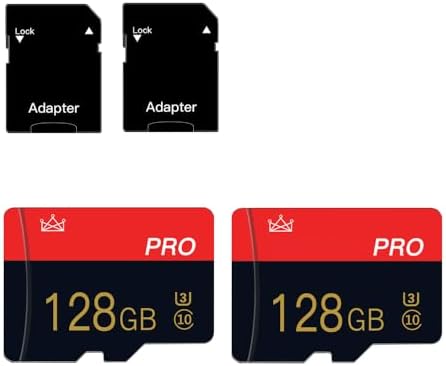 2 Pack Micro sd Card 128GB Class 10 with Adapter High Speed Memory Card for Tablet, Drone by TECKFLARY