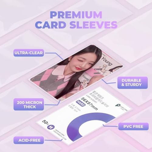 100 Pcs Kpop Photocard Sleeves, Ultra Thickness 200 Microns CPP Card Protector Holder for 3 inch Polaroid Standard Kpop Album Photo and Trading Cards, PVC Free and Acid-Free (58 x 89mm) - Image 3