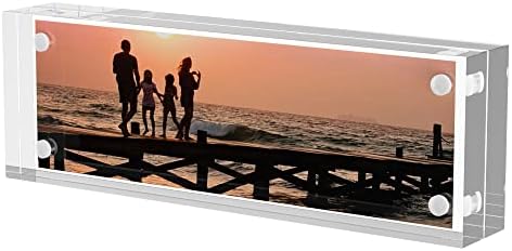 Sezanrpt 2x6 Acrylic Pictures Frames, Transparent 2 Sided Ticket Frame Postcard Frame, Tabletop Small Tiny Acrylic Magnetic Picture Frames for Family, 12 + 12MM Thickness… by Sezanrpt