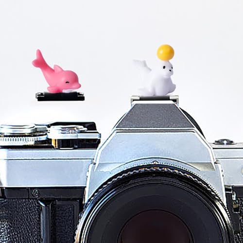 Camera Hot Shoe Cover, Cartoon Hot Shoe Cap, Hot Shoe Protector Compatible with Sony Fujifilm Fuji Canon Nikon Pentax Leical Panasonic (2pcs Seal Dolphin) by MENGSOOD