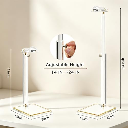 4 Pack Clear Acrylic Purse Display Stands, 14" - 24" Adjustable Height Handbag Holder, Bags Rack Stand, Tabletop Hanging Organizer for Counter Retail Store Boutique Closet Photography - Image 2