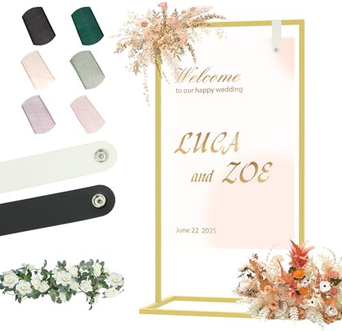 Wedding Sign Holder for Welcome Signs and Seating Charts,Gold by JCMCDObyCOZYHOME