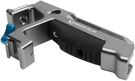 KONDOR BLUE Talon XL NATO Top Handle with REC Trigger for Camera Cages, Dual NATO Rail, 3/8-16 ARRI-Style Mounts, Cold Shoe Slots, Remote REC Button, Ergonomic Grip, Bubble Level, Gray - Image 5