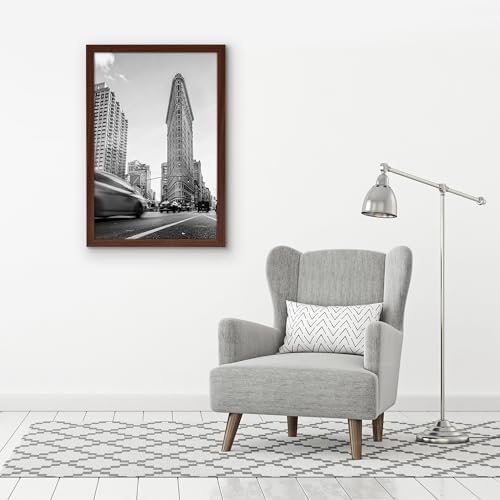 Americanflat 24x36 Poster Frame - Mahogany Engineered Wood with Polished Plexiglass - Wide Picture Frame for Vertical or Horizontal Wall Display - Epic Collection - Mahogany - Image 4