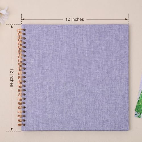 Scrapbook Photo Album 12x12 Inches 80 Pages Linen Cover Purple - Image 3
