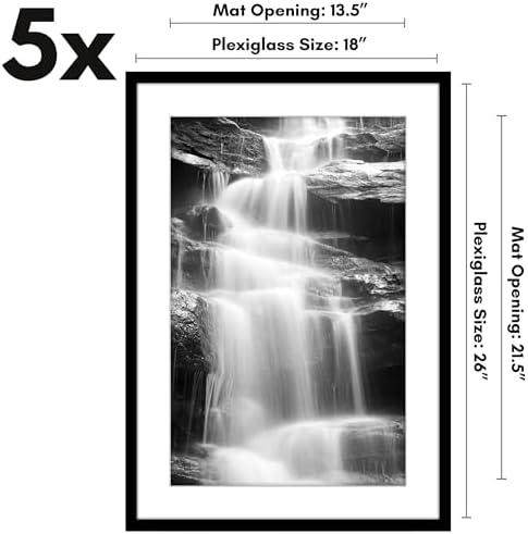 Americanflat 18x26 Poster Frame 5-Pack - Matted to 14x22 - Black - Image 2