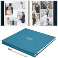 Self Adhesive Photo Album Linen Cover 60 Pages Sky Blue by Remowith