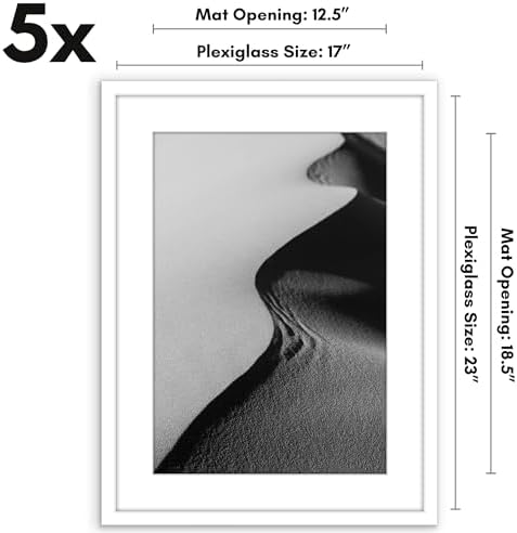 Americanflat 17x23 Poster Frame 5-Pack - Matted to 13x19 - White - Image 2