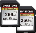 【5-Years Data Recovery】 GIGASTONE 256GB SD Card 2-Pack, 4K Camera Pro, UHS-I A1 V30 SDXC Memory Card 4K UHD Video Speed up to 170MB/s Compatible with Digital Camera, with 2 Mini Cases by Gigastone