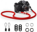 VOVMOEYA Nylon Braided Camera Rope Strap, Camera Neck Shoulder Strap with O-Ring for DSLR & Mirrorless Camera - Red by VOVMOEYA