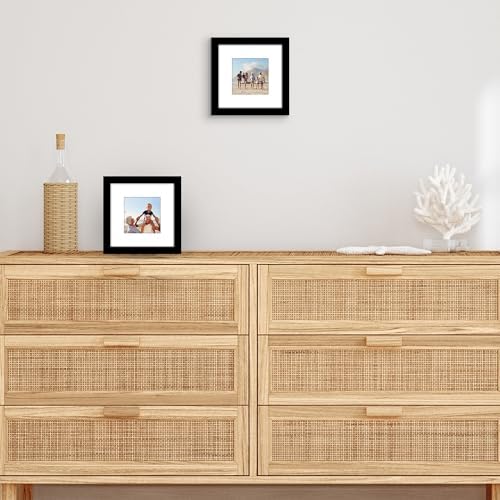 Americanflat 7x7 Picture Frame 2-Pack - Matted to 4x4 - Black - Image 4