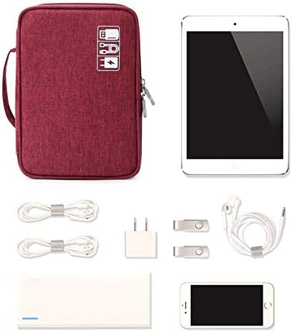 Lanola Travel Cable Organizer Bag, Electronic Accessories Case Portable Double Layer Cable Storage Bag for Cord, Charger, Flash Drive, Phone, SD Card,Personal Items - (Red) - Image 6