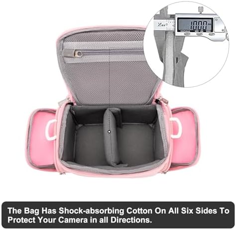 CADeN Compact Camera Shoulder Crossbody Bag Case Compatible for Nikon, Canon, Sony SLR/DSLR Mirrorless Cameras and Lenses Waterproof(1.0 S, Pink) - Image 4
