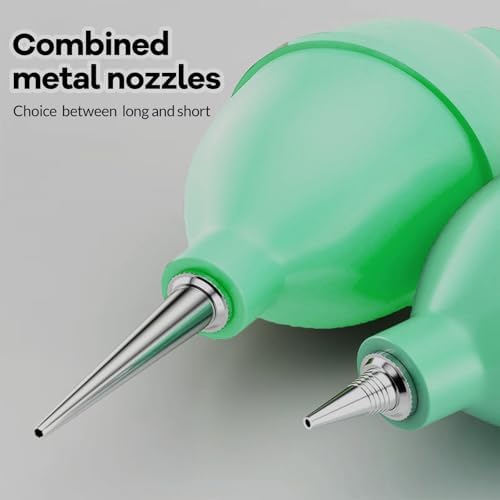 Air Duster, Large Dust Ball Hair Dryer Manual Silicone Blow Pump Cleaning Tool Coffee Grinder, Camera, Keyboard, Watch Dust Removal Tool Coffee Cleaning Tool (Green) - Image 3