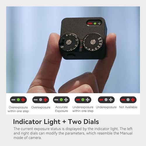 Film Camera Exposure Meter, 2 Dial Electronic Camera Light Meter with Adjustable Cold Shoe Mount, 45° Light Metering & Adjust ISO, Aperture and Shutter Speed, Compatible with Various Cameras - Image 2
