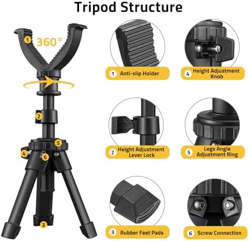 CVLIFE Shooting Rest Tripod 360 Degree Rotation V Yoke Stand - Image 2