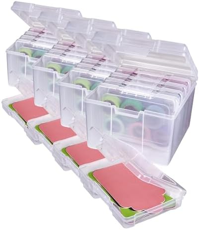 ArtBin 6947ZZ Photo & Craft Organizer Set, Large Box with [5] Plastic Storage Cases Inside, Clear (Pack of 4) by ArtBin