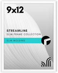 Americanflat 9x12 Picture Frame - Slim Molding - White by Americanflat