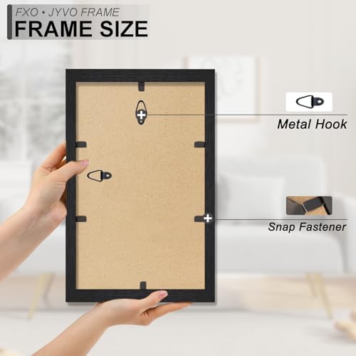 6x12 Picture Frame Set of 2 Black Engineered Wood Tabletop/Wall Hanging - Image 6