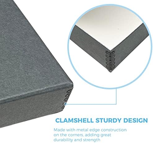 Lineco Clamshell Archival Storage Box, 16.5x20.5x1.75 Inch, Gray, Pack of 2 - Image 4