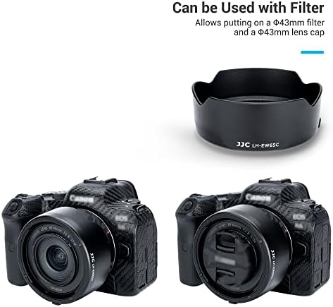 Reversible Tulip Lens Hood for Canon RF 16mm f/2.8 STM Lens, Lens Protector Replaces Canon EW-65C on Canon EOS R6 II R5 II R10 R8 R3 RP R Camera, Allow to Attach 43mm Filter and Snap-on Lens Cap - Image 5