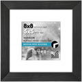 Americanflat 8x8 Picture Frame - Matted to 5x5 - Engineered Wood - Black by Americanflat