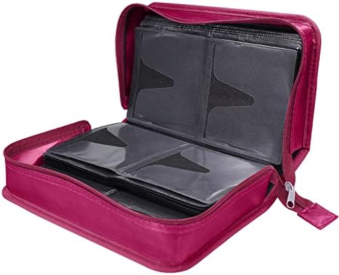Siveit CD/DVD Storage Holder - 128 Capacity Organizer, Portable CD Wallet for Home & Travel (Black, Rose) - Image 6