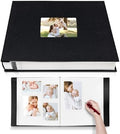 HoneyTolly Large Photo Album Self Adhesive, DIY Scrapbook Album for 4x6 8x10 Pictures, 40 Pages Linen Cover Memory Book, Ideal Gift for Family Travel Wedding Baby Christmas Anniversary(Black) by HoneyTolly