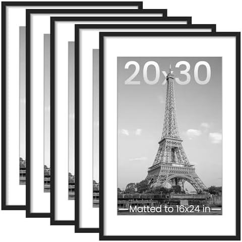 upsimples 20x30 Picture Frame, Gallery Wall Frames Set of 5, Black by upsimples