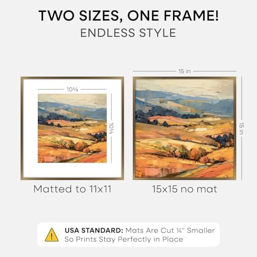 Homeforia 15x15 Bronze Picture Frame, High-End Metal, 11x11 Mat, Glass - Image 2