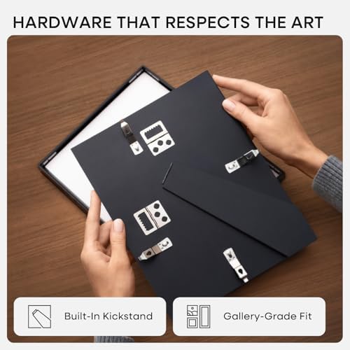 Homeforia 8x10 Black Picture Frame, High-End Metal, 5x7 Mat, Glass - Image 6