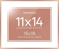 Homeforia 15x18 Rose Diploma Frame, High-End Metal, 11x14 Mat, Glass by Homeforia
