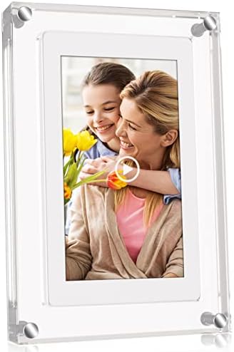 5 Inch Acrylic Video Picture Frame with 4GB Memory, Digital Motion Video Loop Player with Sound, Rechargeable Desktop Display for Home Decor,Desk Setup,Pet Memorial, No WiFi Needed by Hakrdrdo-Giftideaforlove