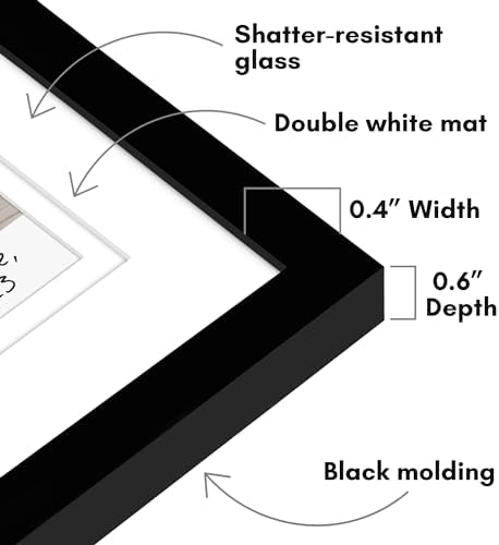 Americanflat 4x6 Picture Frame - Set of 2 - Use as 2x3 Frame with Mat for Instant-Print Photos - Black Mini Picture Frames for Tabletop and Wall Display with Shatter-Resistant Glass - Image 3