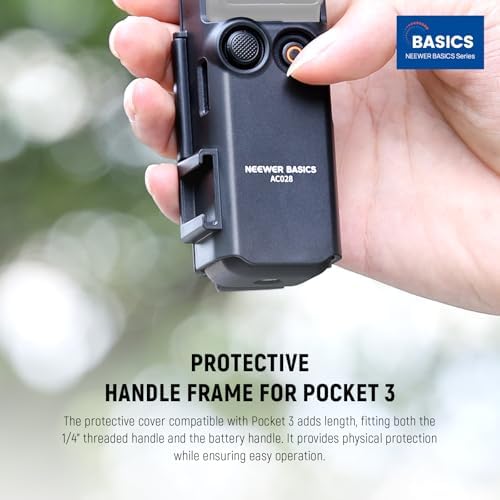 NEEWER Basics Protective Case with Hand Strap, Compatible with DJI Osmo Pocket 3, Pocket 3 Creator Combo Accessories, Extension Handle, Housing Extension Frame, Cold Shoe, Type C Port, SD Card Slot - Image 2