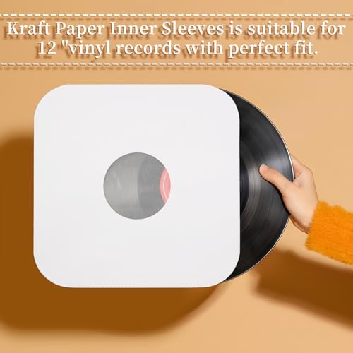 12″ Vinyl Record Inner Sleeves with PO Film, 10pcs Kraft Paper for 33 RPM - Image 7
