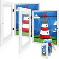 2 Pack 9x12 Front-Opening Kids Artwork Frames Changeable (White) by GoldenStateArt