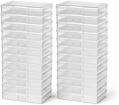 novelinks 24 Pack 4"x6" Photo Storage Boxes and Picture Organizer (Clear) by novelinks
