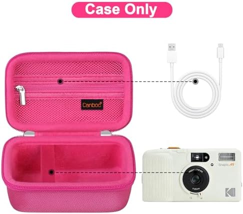 Canboc Carrying Case for KODAK EC35/ KODAK EKTAR H35 Film Camera, Rosered - Image 2
