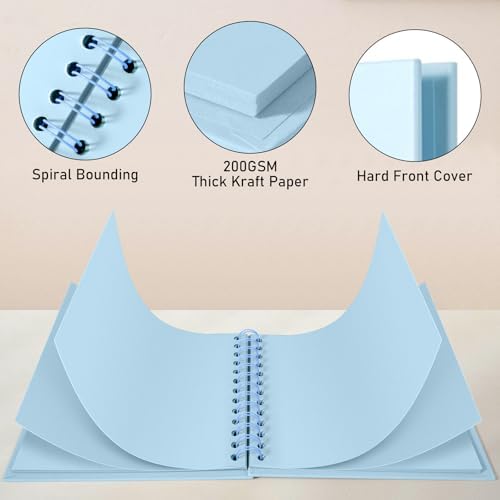 GOTIDEAL 8 x 8 Inch Scrapbook Album with Metallic Markers, Blue, 40 Pages - Image 3
