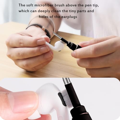 Cleaner Kit for Earbuds, Cleaning kit for Airpods Pro 1 2 3, Multi-Function Cleaning Tool with Brush Flocking Sponge for Wireless Earphones Bluetooth Headphones Case Camera and Phone(Black) - Image 4