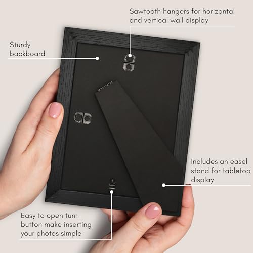 Americanflat 5x7 Picture Frame - Matted to 4x6 - Engineered Wood - Black - Image 6