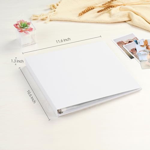 Mublalbum 10x10 Inch 3 Ring DIY Scrapbook Photo Album 40 Pages, White - Image 2