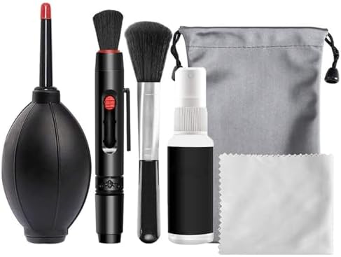 Camera Lens Cleaning Kit, Professional DSLR Lens Cleaning Tool with Waterproof Storage Bag, Air Dust Blower, Lens Cleaning Pen Brush, Cleaning Cloth, Empty Bottle, for DSLR Camera Cleaning Tool by Unknown