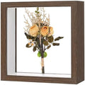 M METERXITY 1-Pack Dried Flower Frame, 6 x 6 Inch Double Acrylic Wooden Dried Flower Photo Floating Frame for Tabletop/DIY/Handicrafts [Coffee] by MMETERXITY