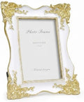 Cuspin 4x6 Picture Frame White Gold Frames, Vintage Decorative Photo Frame by Cuspin