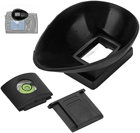 Camera Eyecup, Camera Viewfinder Eyecup Eyeshade 22mm Oval Level Cold Shoe Cover Set for D300 D200 D90 D80 D7000 D7100 D5200 D510 by VBESTLIFE