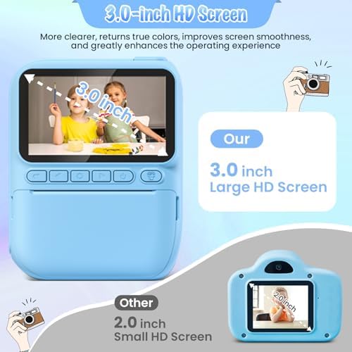 Kids Camera Instant Print, 3.0"" HD 32MP 1080P Toddler Digital Camera - Image 2
