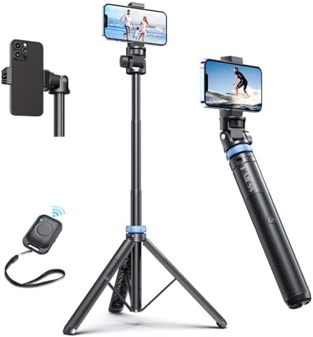 Kaiess 62" Phone Tripod & Selfie Stick, Extendable Photography Light Stand with Wireless Remote, Solidest, Portable, Lightweight, Compatible with iPhone/Android Phone by Kaiess