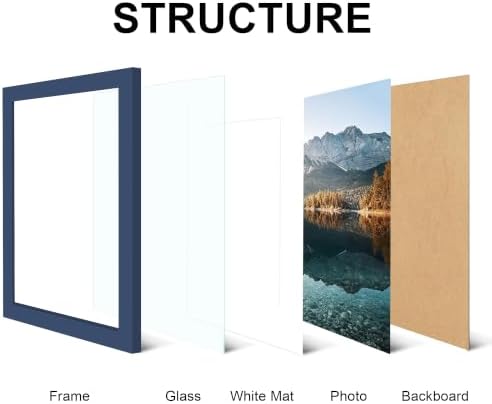 8x12 Picture Frame Set of 4 with Real Glass, Wall & Tabletop Display - Image 5